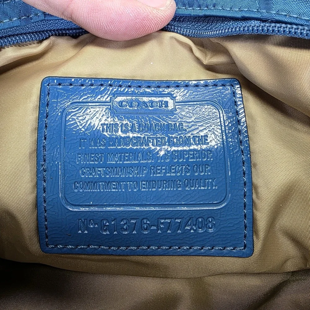 Coach Crossbody‎ Blue Nylon With Leather Tag